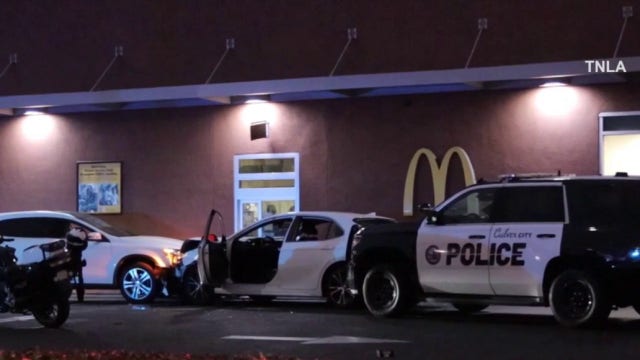 Pursuit suspect facing attempted murder charges after wild crash at DTLA McDonald's