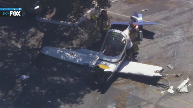 Small Cesna plane crashes near Whiteman Airport in Pacoima; pilot rescued