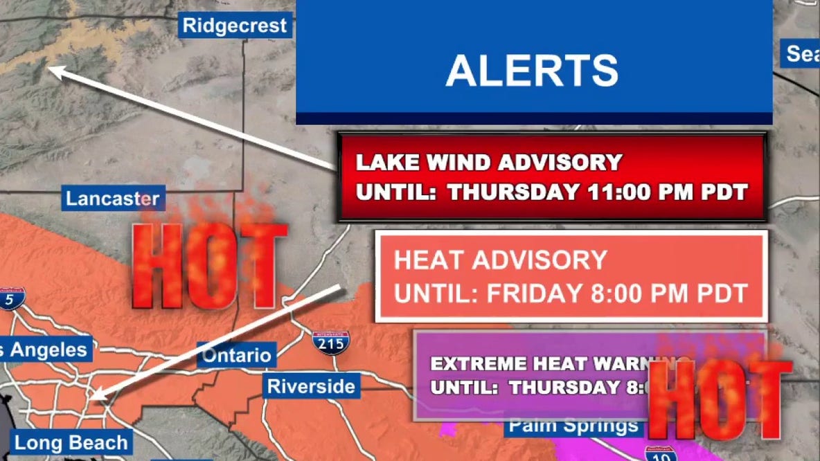 SoCal Heat Advisory: Triple-digit temperatures forecasted through Friday