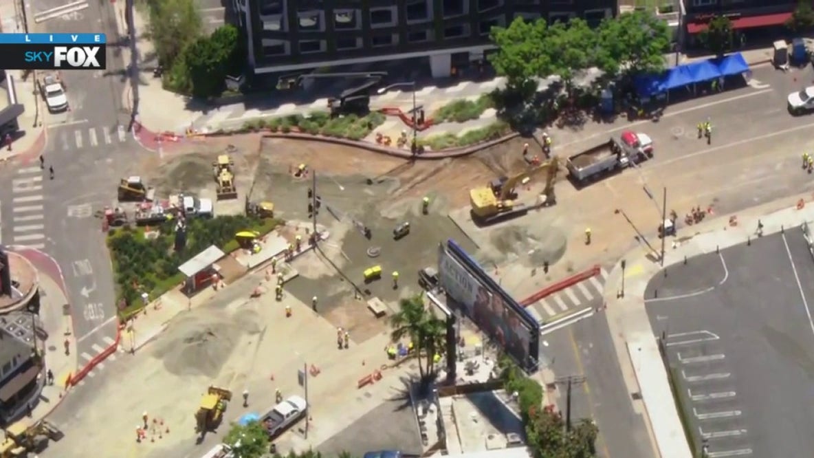Sunset Boulevard reopens following major West Hollywood water main break