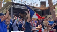 Fans celebrate France advancing to World Cup semifinals at Venice watch party