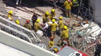 Driver freed after truck crashes into Pacific Palisades building