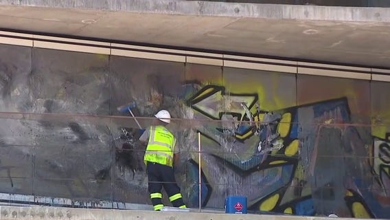 Cleanup finally begins at the infamous downtown Los Angeles 'grafitti towers'