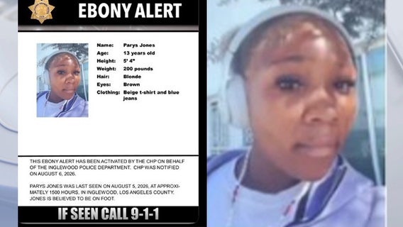 Ebony Alert activated for 13-year-old girl last seen in Inglewood