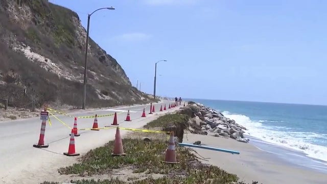 Point Dume Beach closed after severe erosion from high surf in Malibu