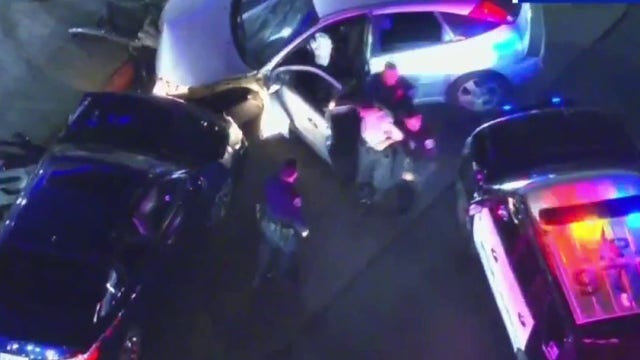 Innocent driver hit in dramatic Los Angeles police chase; Suspect arrested after crash near Highland Park