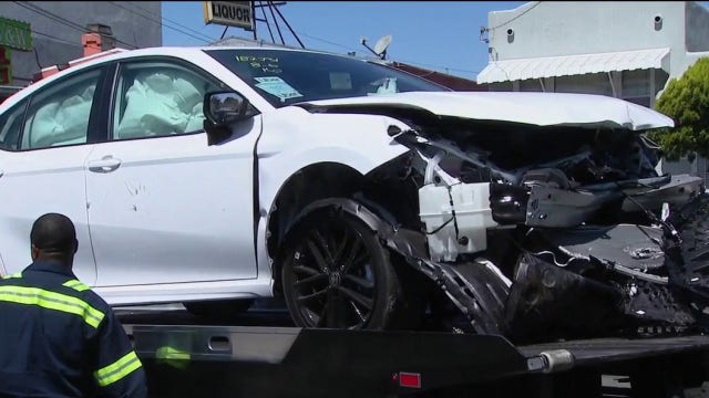 Child driving car strikes woman walking dog in California