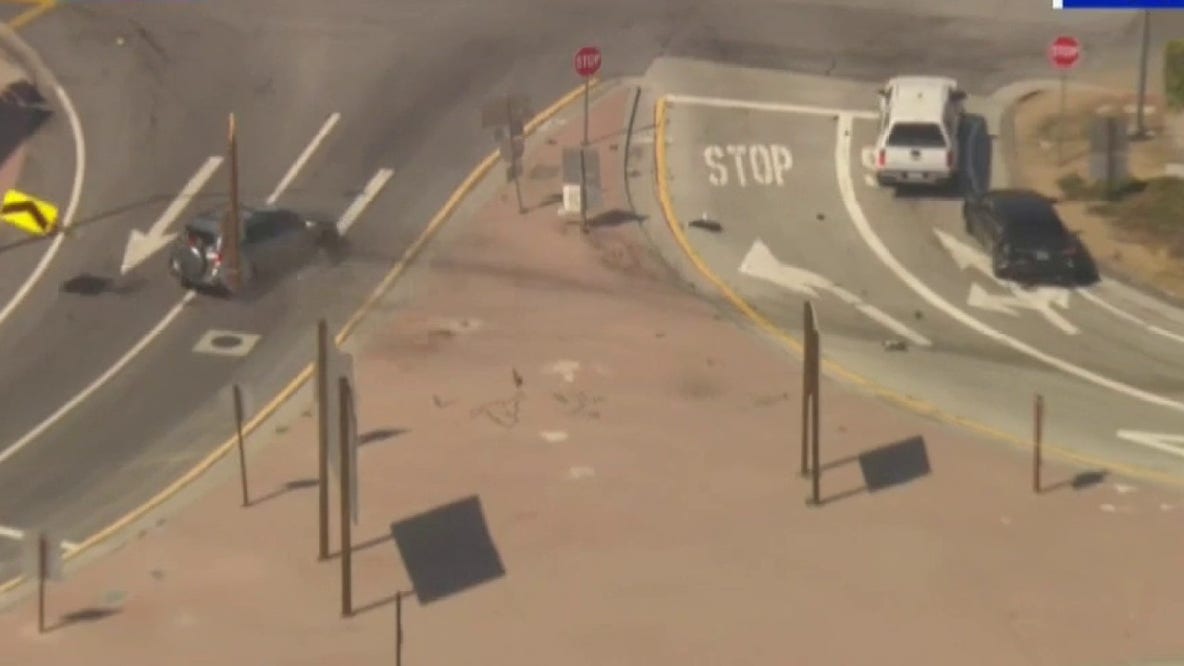 CHP pursuit of stolen SUV ends in violent crash in Alhambra