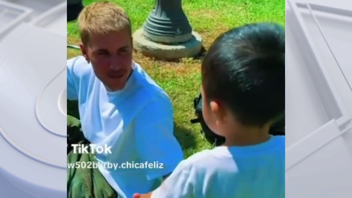 Justin Bieber spotted performing at MacArthur Park in Los Angeles