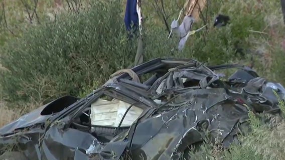 4 dead, 2 critically injured after car goes off cliff on Highway 2 near Wrightwood