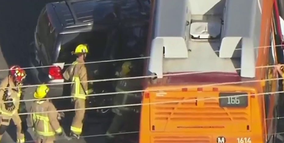 2 dead, 6 others hurt after LA Metro bus, SUV crash in Chatsworth