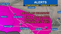 Dangerous Santa Ana winds trigger Red Flag Warnings across LA County