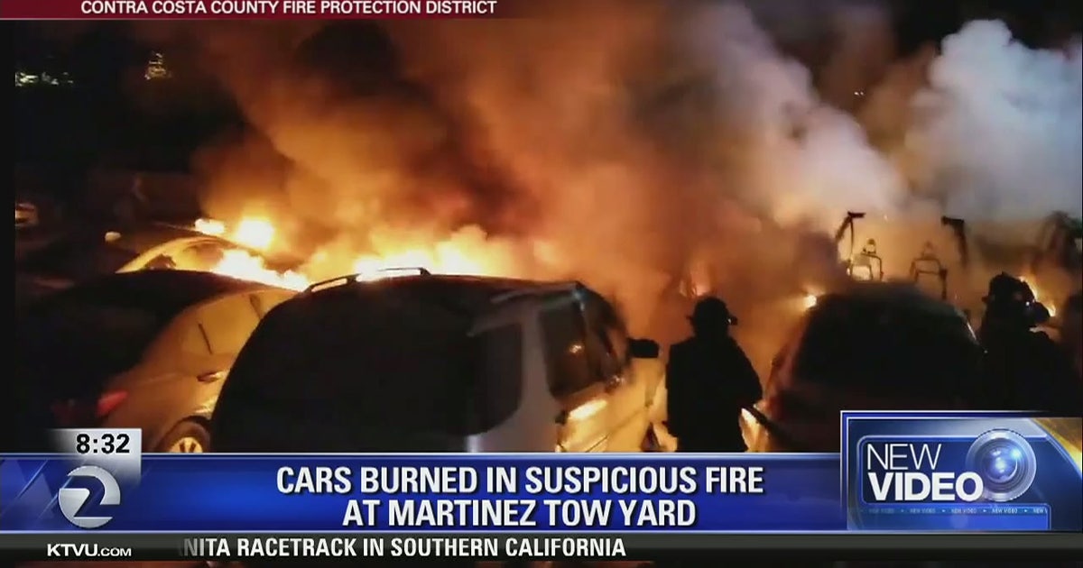 Suspicious fire damages collection of cars in Martinez tow yard | KTVU ...