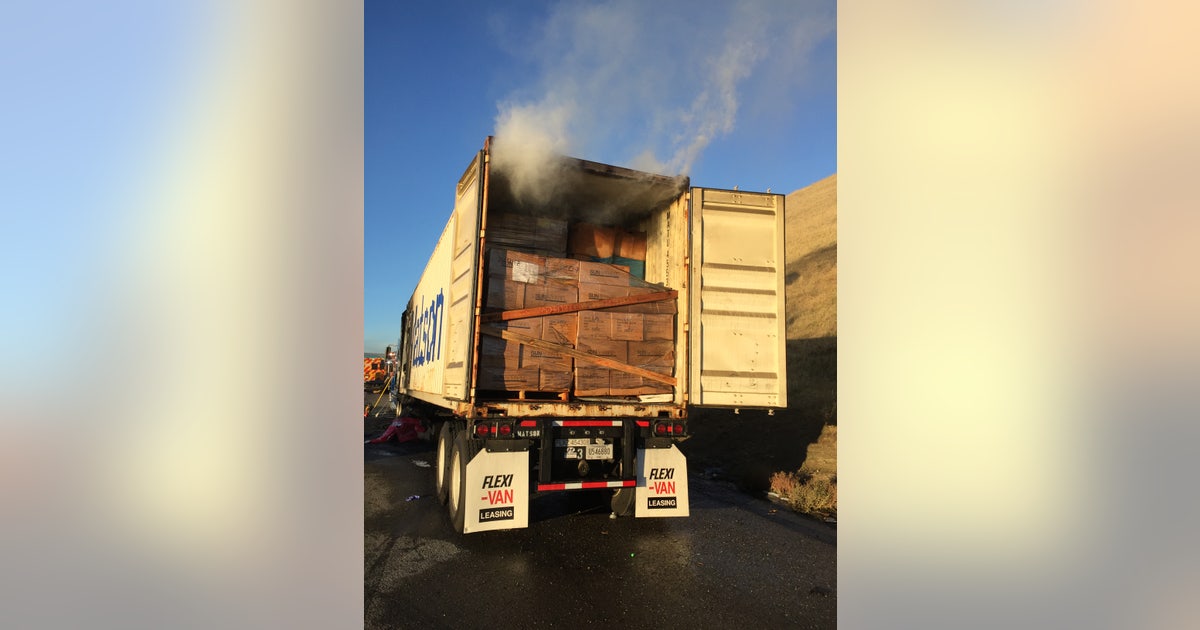 Gravel spill, big rig fire prompt delays on Highway 580 | KTVU FOX 2