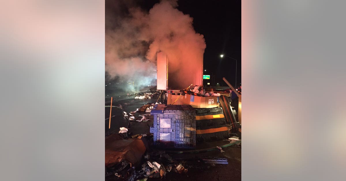 Big rig fire on 580 in Dublin, westbound lanes closed | KTVU FOX 2