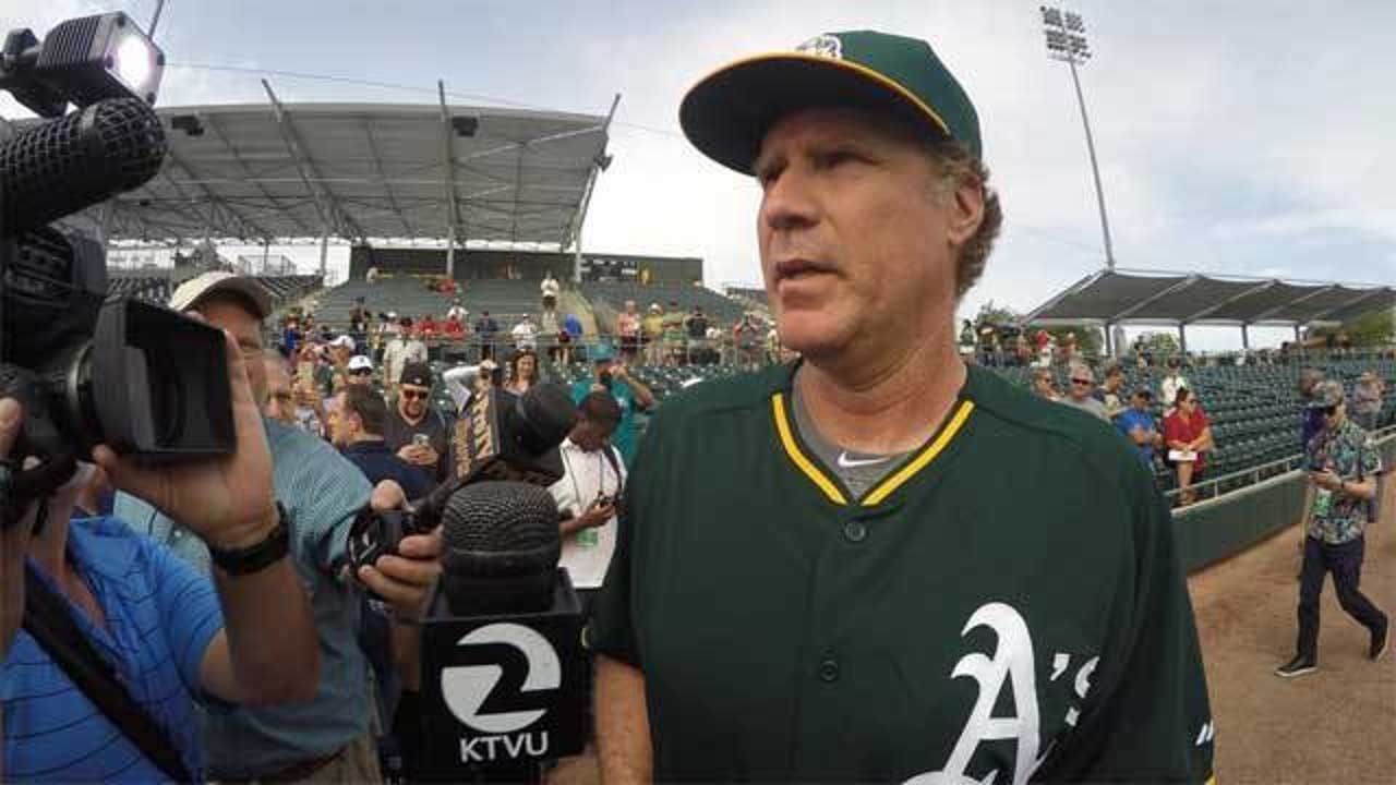 Will Ferrell starts MLB tour playing for Oakland Athletics