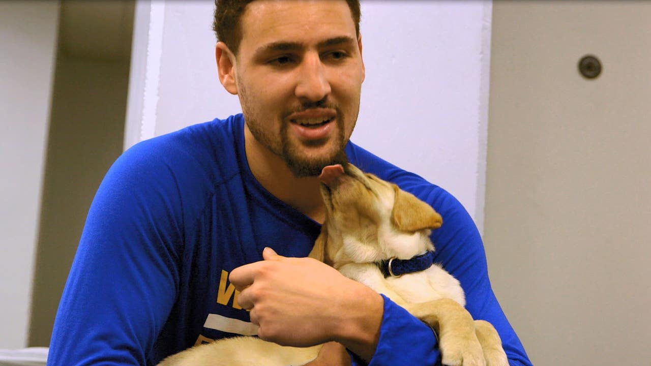Klay Thompson's dog, Rocco, helps him keep his perspective