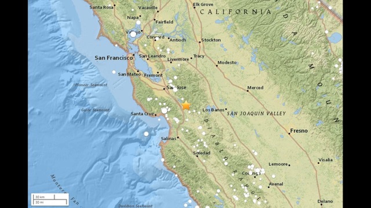 Gilroy earthquake today map live