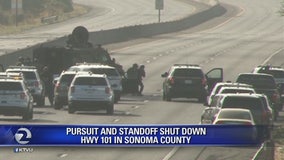 Chase, standoff closes Highway 101 in Santa Rosa for several hours