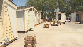 Volunteers in San Jose are building tiny homes to house homeless