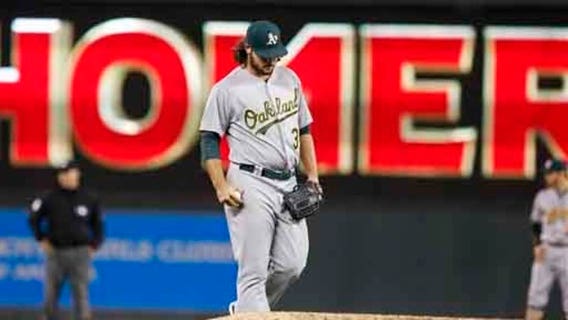 Rosario homers in debut in Twins' 13-0 win over A's