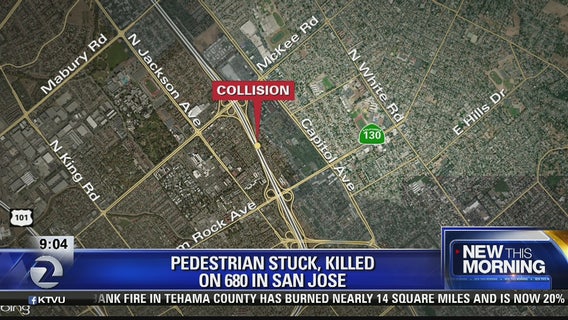 Pedestrian killed on I-680 overnight in San Jose
