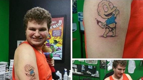 Man who was diagnosed with autism thrilled to finally get tattoo