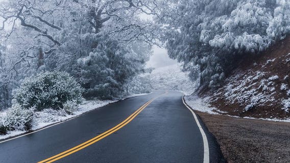 Chilly weather brings rare dusting of snow to Bay Area peaks