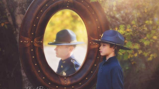 Gorgeous and heartbreaking photos honor boy's father killed in line of duty