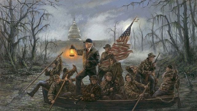 Painting of Trump team 'Crossing the Swamp' touches off social media frenzy