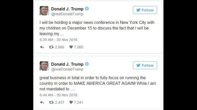 Donald Trump leaving his businesses to focus on presidency