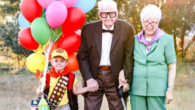 Little boy's 'Up' birthday photoshoot with great-grandparents will melt your heart