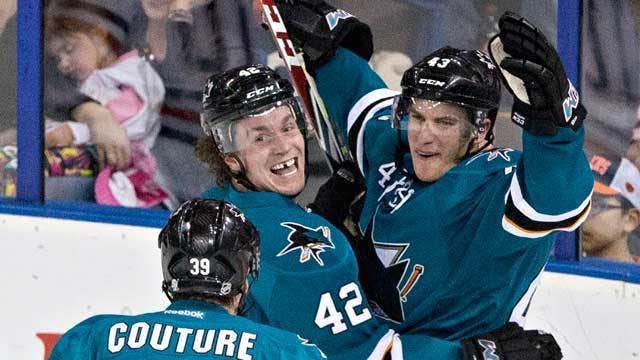 Bryan Lerg scores in NHL debut, Sharks beat Oilers