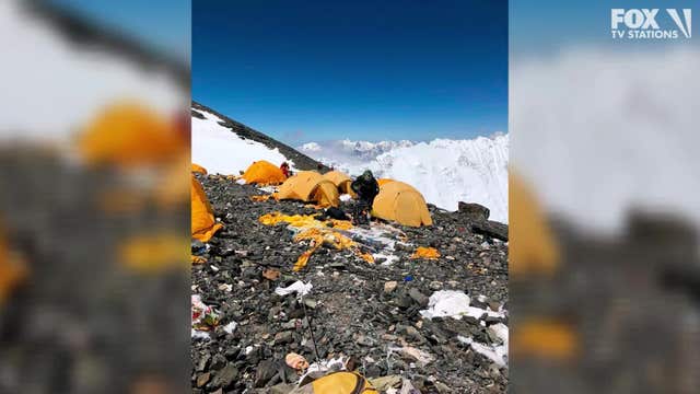 Abandoned tents, human waste piling up on Mount Everest