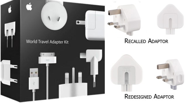 Apple recalls three-prong wall adaptors due to risk of electric shock