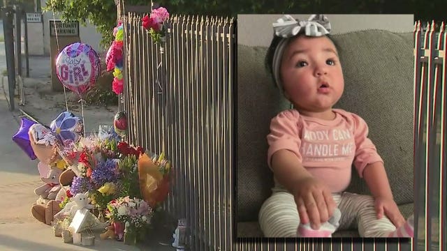 Memorial grows for baby found dead in Bellflower; search continues for her father