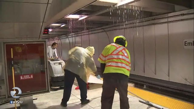 Testing of MUNI's fire suppression system causes flooding at Embarcadero BART station