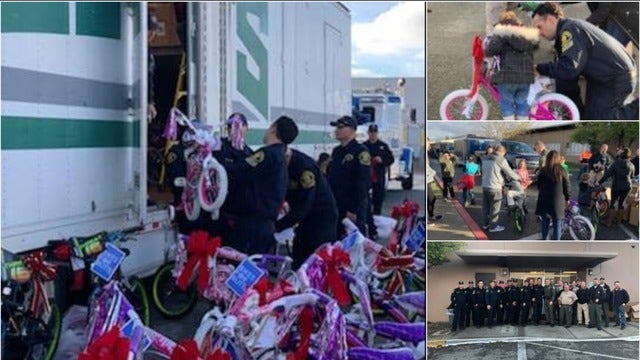 'Bikes for Butte:' Alameda County deputies deliver hundreds of bikes to young wildfire survivors