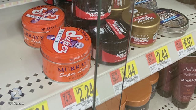 Black hair products locked in anti-theft case at Walmart