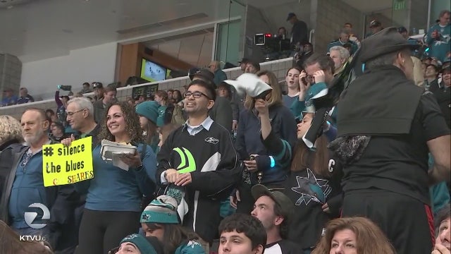 Blues move to brink of Cup final with 5-0 win over Sharks