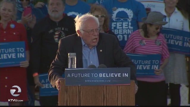 At least 3 detained at Bernie Sanders rally