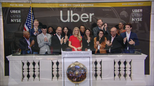Uber begins trading nearly 7% below its IPO price