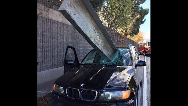 BMW driver escapes injury in freak accident
