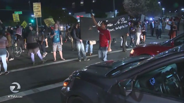 Dashboard video shows Sacramento sheriff's car hit protester