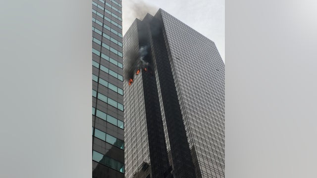 Fire erupts at Trump Tower in New York City