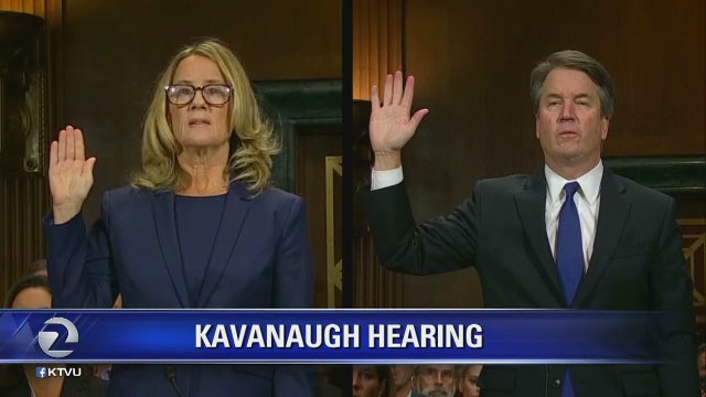 Fiery Kavanaugh denies quiet accuser Ford in Senate showdown