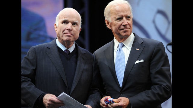 Joe Biden consoles daughter of ailing Arizona Sen. John McCain