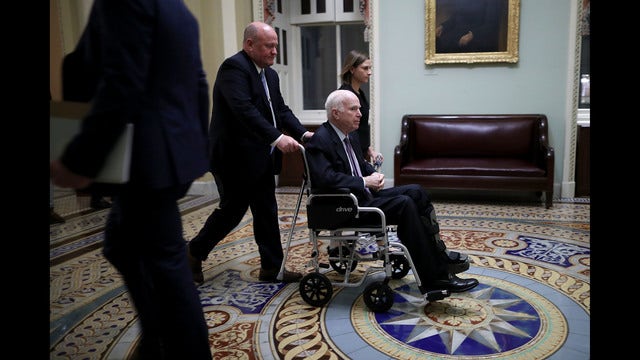 McCain returning home to Arizona, will likely miss tax vote