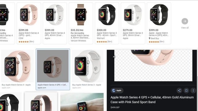 Google adds a side panel, shopping info to desktop image search