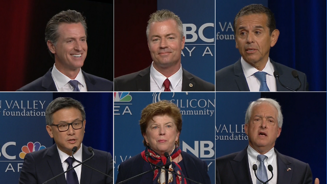 Rapidfire gubernatorial debate mostly civil; some barbs aimed at frontrunner Gavin Newsom